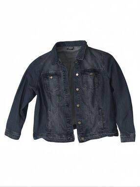 Classic Dark Blue Denim Jacket, plus size 4x, light weight, NWOT